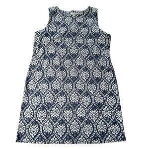 Charter‎ Club Women's Ikat Medallion Shift Dress XXL Navy White Sleeveless